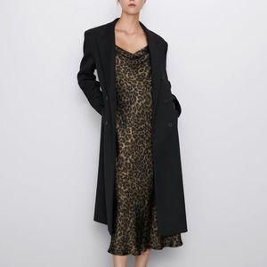 Zara Animal Print Satin Slip Dress XS